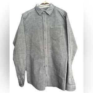 Kuhl Men’s Shirt Medium Tall Fit Long Sleeve Button Down Texture Heather Gray